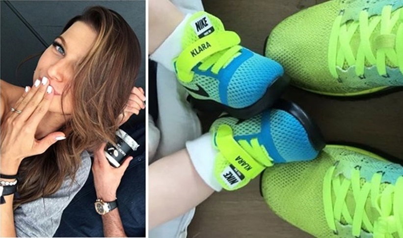 Anna Lewandowska z córką Klarą na obozie treningowym
