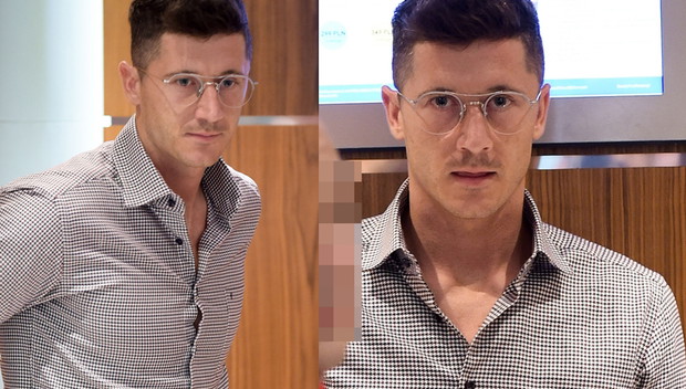 Robert Lewandowski w okularach