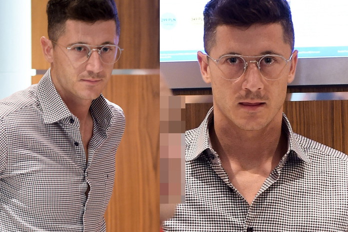 Robert Lewandowski w okularach