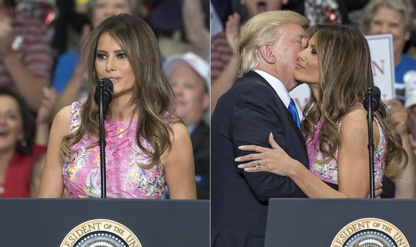 Kwitnąca Melania Trump! Ależ ona patrzy na męża! I ta sukienka