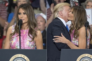 Kwitnąca Melania Trump! Ależ ona patrzy na męża! I ta sukienka