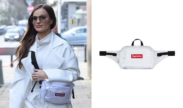 Marina w białym total looku z nerką Supreme