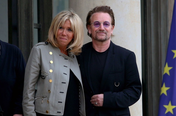 Bono spotka? si? z Brigitte Macron