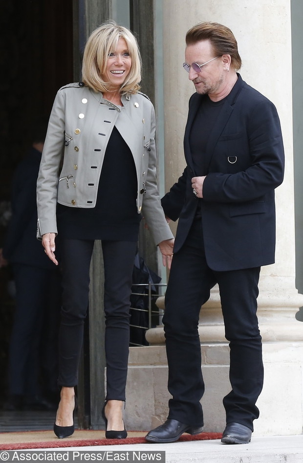 Bono spotka? si? z Brigitte Macron