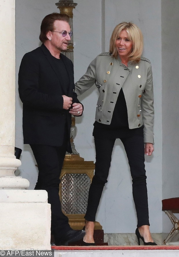Bono spotka? si? z Brigitte Macron
