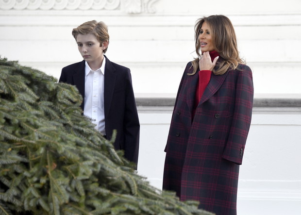 First Lady Melania Trump Accepts the White House Christmas Tree