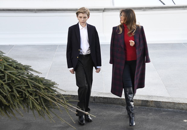 First Lady Melania Trump Accepts the White House Christmas Tree