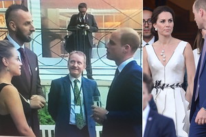Alicja Bachleda-Curuś i Marcin Gortat podczas spotkania z księciem Williamem