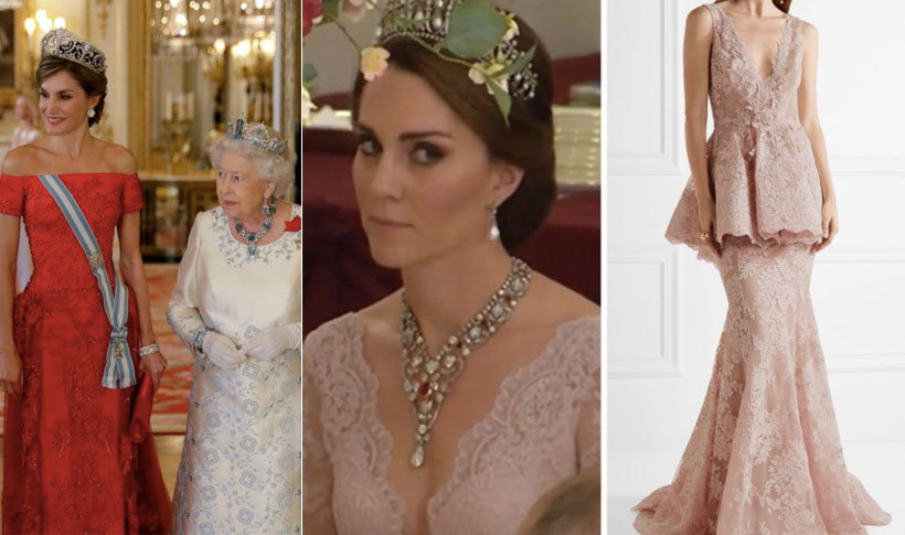 królowa Letycja, Elżbieta II, księżna Kate na balu