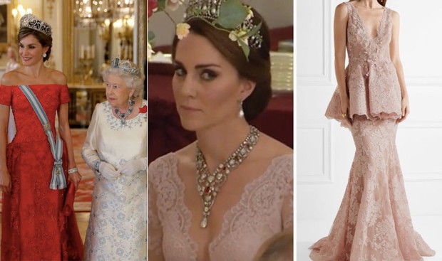 królowa Letycja, Elżbieta II, księżna Kate na balu