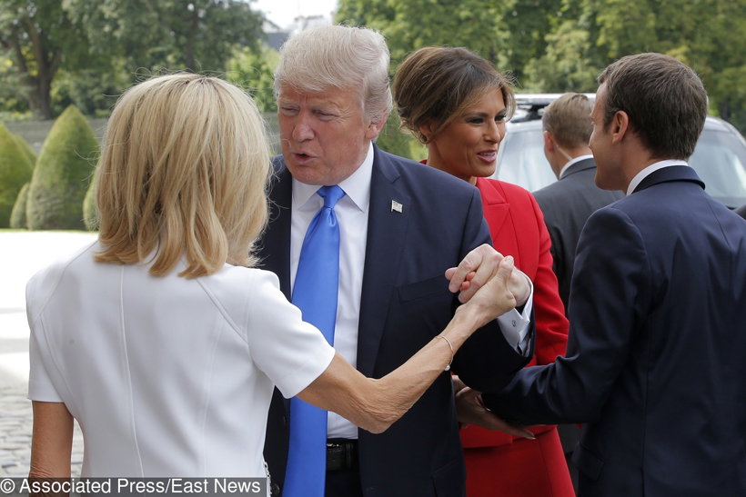 Donald i Melania Trump oraz Emanuel i Brigitte Macron