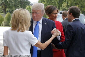 Donald i Melania Trump oraz Emanuel i Brigitte Macron