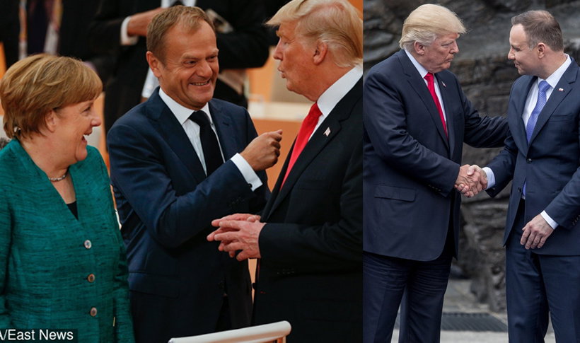 Donald Trump, Donald Tusk, Angela Merkel