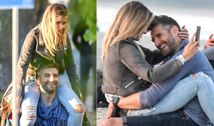 Joanna Koroniewska i Maciej Dowbor na plaży w Sopocie