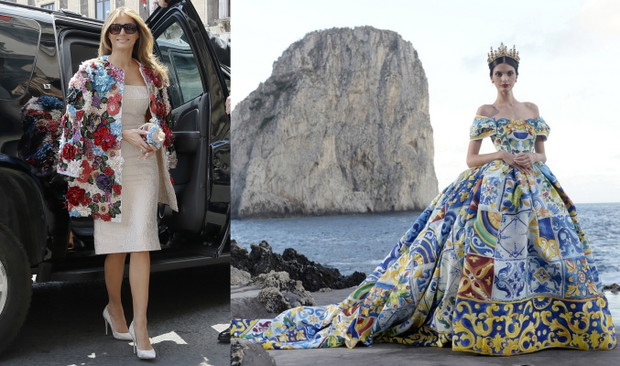 Melania Trump w płaszczu Dolce & Gabbana alta moda