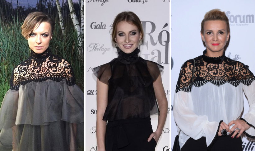 Katarzyna Sokołowska, Joanna Moro, Marta Kuligowska, trend: wiktoriańskie bluzki