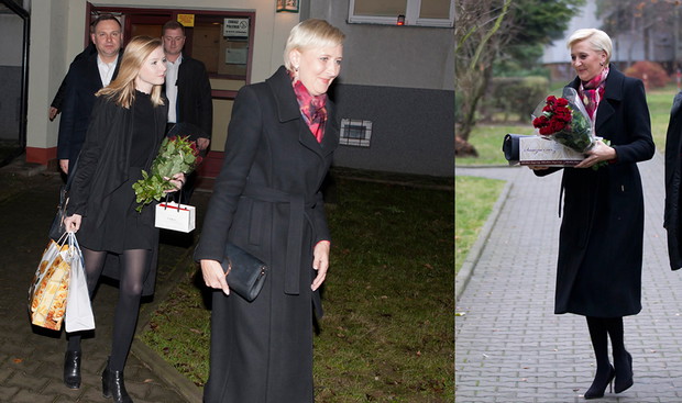 Agata Duda, Kinga Duda, Andrzej Duda na 21. urodzinach córki