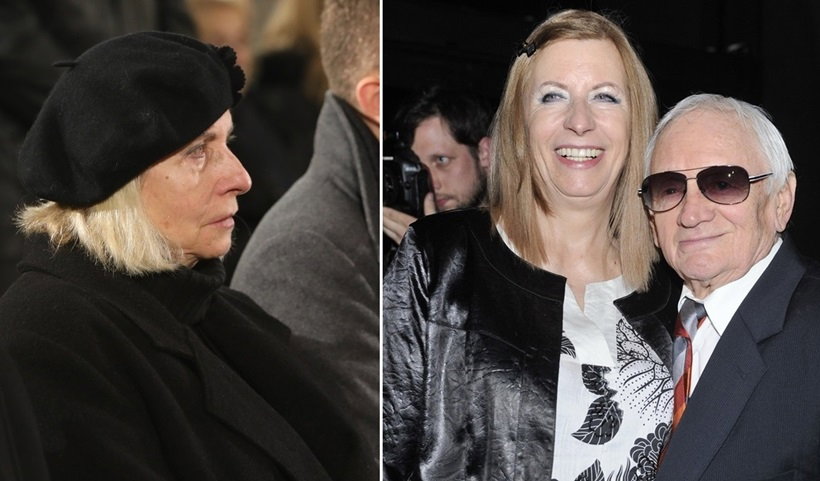 Krystyna Pyrkosz na pogrzebie Witolda Pyrkosza