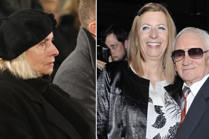 Krystyna Pyrkosz na pogrzebie Witolda Pyrkosza