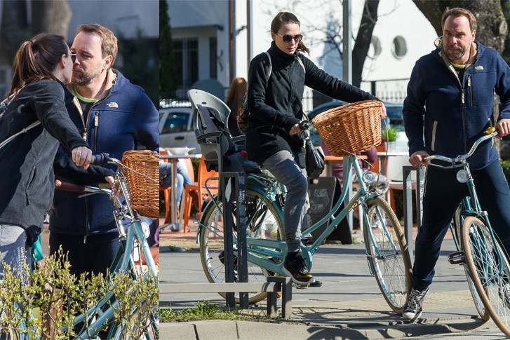 Łukasz Nowicki z nową żoną na rowerach
