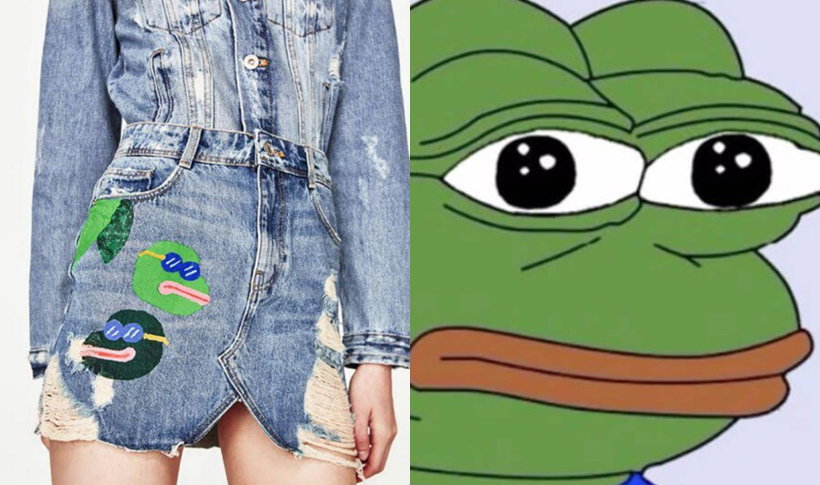 Spódnica z Zary z żabą