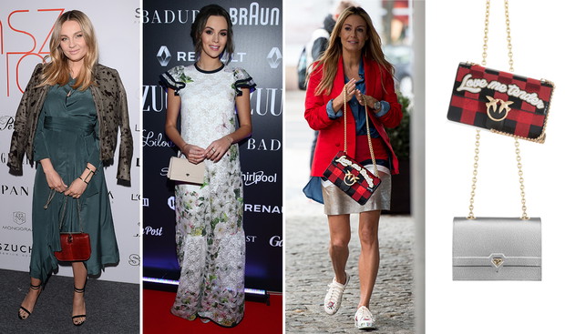 Małgorzata Socha, Paulina Krupińska, Małgorzata Rozenek z torebkami - listonoszkami na łańcuszku