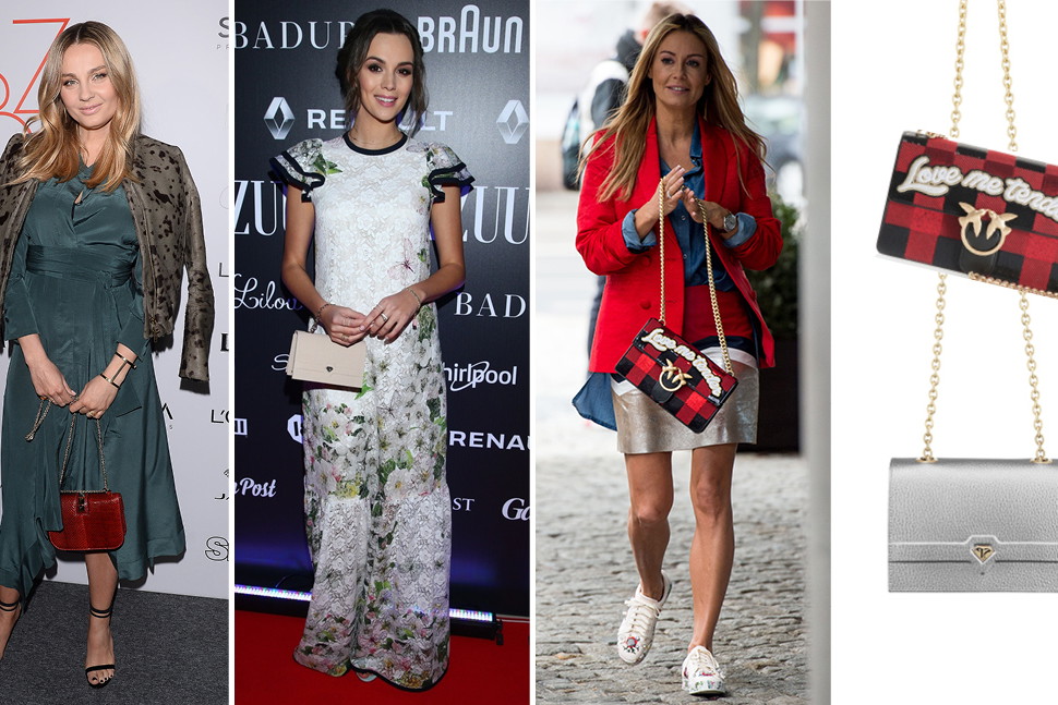 Małgorzata Socha, Paulina Krupińska, Małgorzata Rozenek z torebkami - listonoszkami na łańcuszku