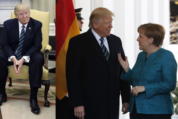Donald Trump nie podał ręki Merkel