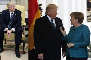Donald Trump nie podał ręki Merkel