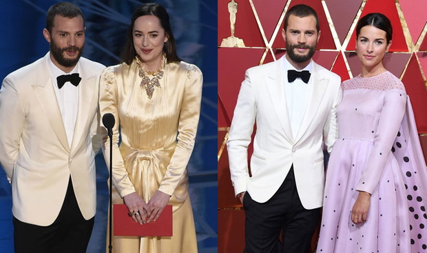 Jamie Dornan i Dakota Johnson na Oscarach 2017, Jamie Dornan z żoną na Oscarach