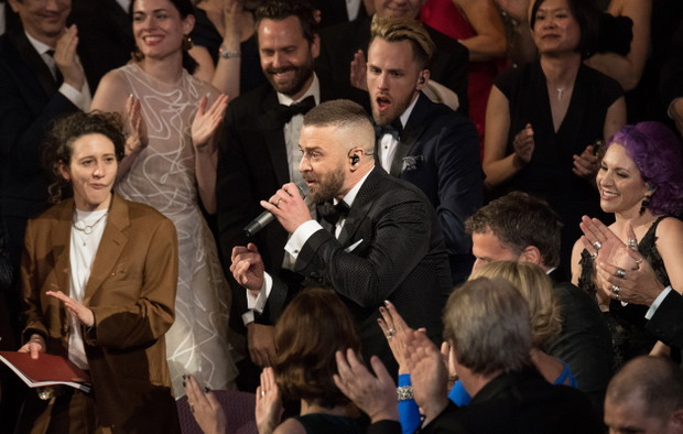 Oscar Nominee, Justin Timberlake, performs at The 89th Oscars at the Dolby Theatre in Hollywood, CA on Sunday, February 26, 2017.