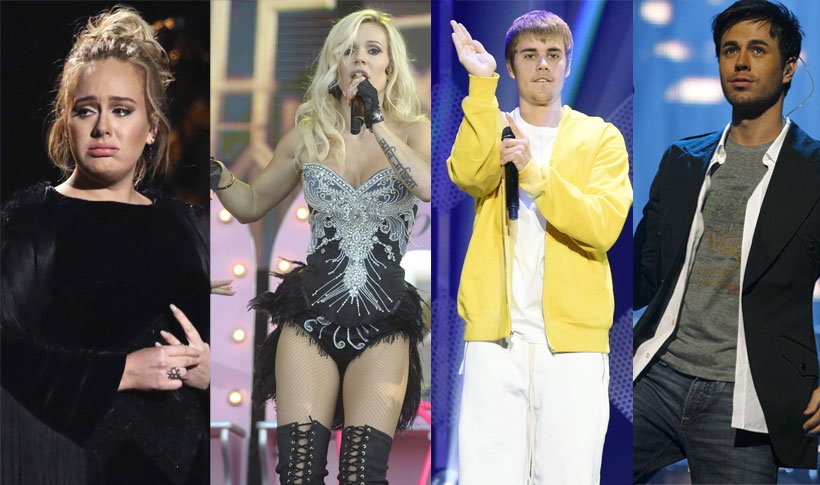 Adele, Doda, Justin Bieber, Enrique Iglesias