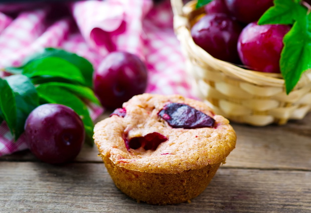 homemade plum muffins