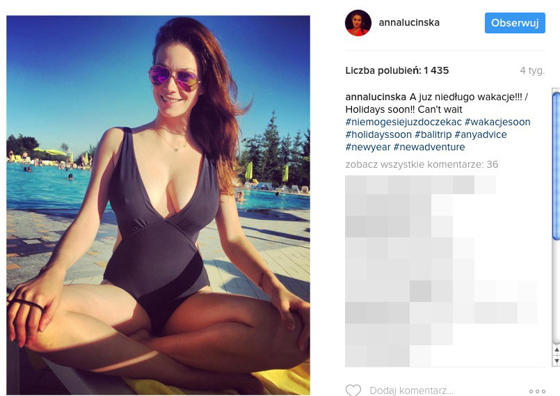 Anna Lucińska w bikini na plaży