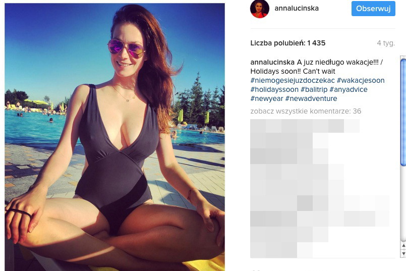 Anna Lucińska w bikini na plaży