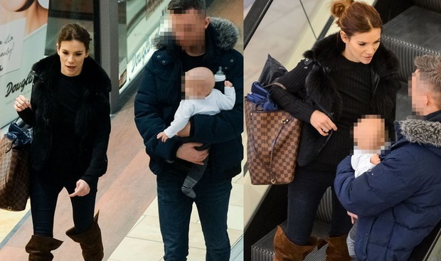 Maja Bohosiewicz z partnerem i dzieckiem na zakupach