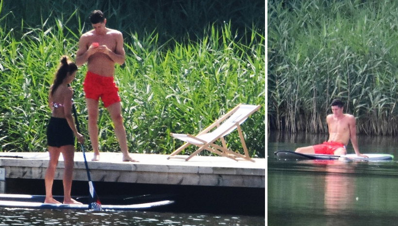 Anna i Robert Lewandowscy na wakacjach na Mazurach