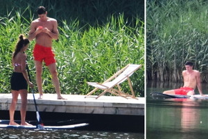 Anna i Robert Lewandowscy na wakacjach na Mazurach