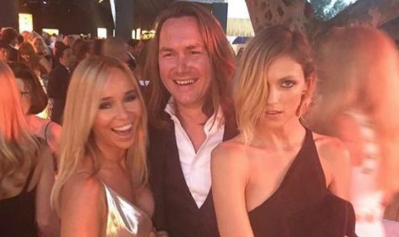 Joanna Przetakiewicz, Anja Rubik i Tomasz Ossoliński na imprezie Leoanrdo DiCaprio