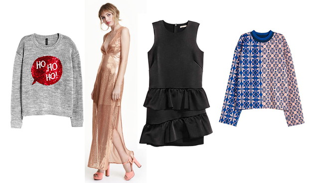 Promocja H&M jesień zima 2016: sweter świąteczny, cekinowa suknia, sukienka z falbanami, hafty