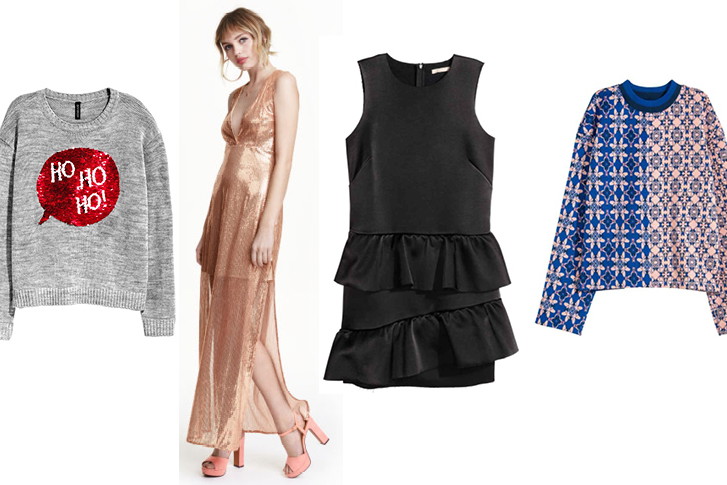 Promocja H&M jesień zima 2016: sweter świąteczny, cekinowa suknia, sukienka z falbanami, hafty