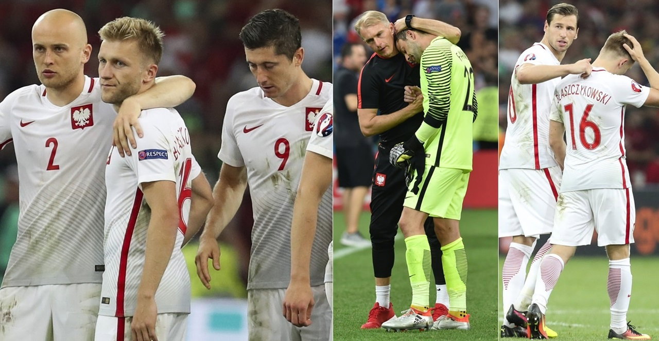Polscy piłkarze po meczu z Portugalią na Euro 2016