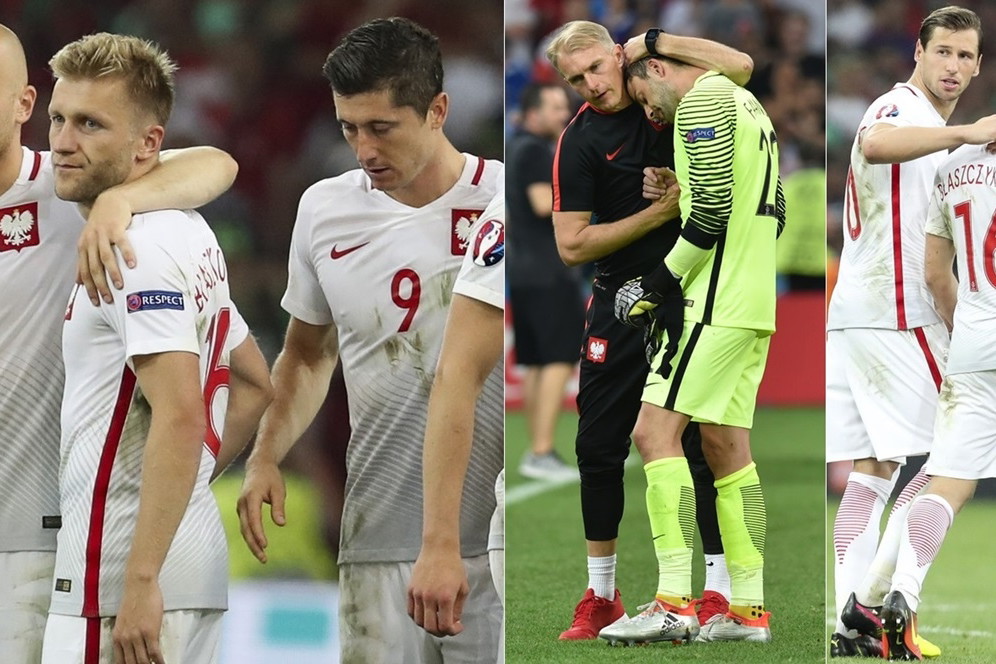 Polscy piłkarze po meczu z Portugalią na Euro 2016