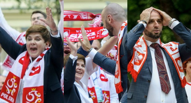 Beata Szydło i Marcin Gortat kibicują Polakom w meczu Polska-Ukraina