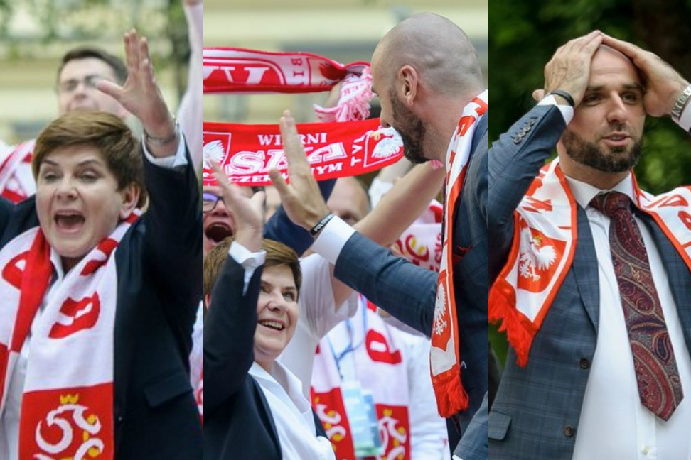 Beata Szydło i Marcin Gortat kibicują Polakom w meczu Polska-Ukraina