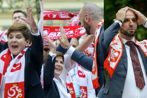 Beata Szydło i Marcin Gortat kibicują Polakom w meczu Polska-Ukraina