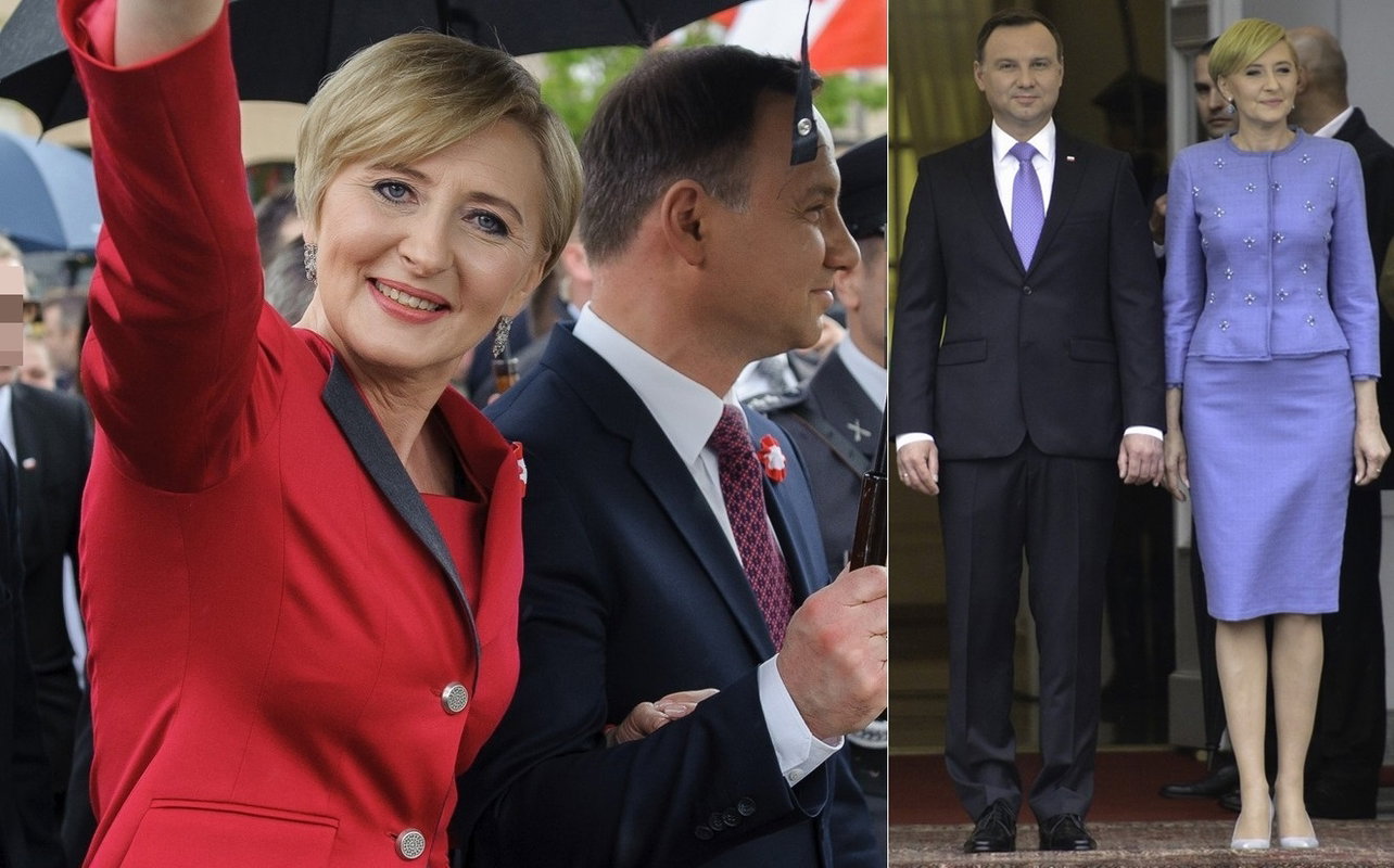 Andrzej Duda i Agata Duda podczas oficjalnych uroczystości