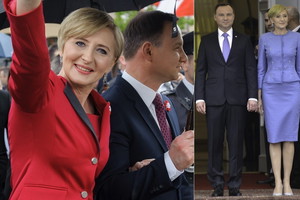 Andrzej Duda i Agata Duda podczas oficjalnych uroczystości