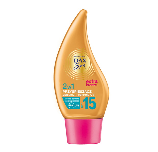 Przyspieszacz opalania i krem ochronny SPF 15 Extra Bronze, Dax Sun, ok. 21 zł