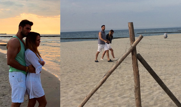 Rafał Maślak i Kamila Nicpoń na plaży